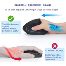 Adoz Shopping Kablosuz Optik Ergonomik Dikey Mouse 1600 Dpı Dizüstü, Masaüstü, Yoğun Kullanım