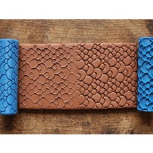 Atölye Dekupaj Model 120 -Ölçekler Deboss & Emboss İkili Set - Polimer Kil Seramik Çamuru Doku Oklavası