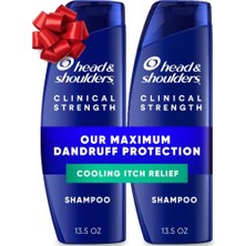 Adoz Shopping Head & Shoulders Klinik Mukavemet Kepek Şampuanı, Selenyum Sülfür Kepek Savunması, Yoğun Kaşıntı Giderici, Soğutma Mentolü, 13.5 Fl Oz Her Biri, 2'li Paket