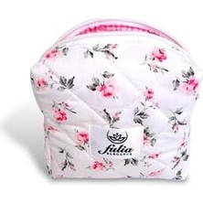 Adoz Shopping Makyaj Çantası | Hijyen Çantası | Ped Çantası | Çanta Içi Organizer | Küçük Boy Seyahat Makyaj Çantası (Beyaz-Pembe)