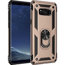 ZM Store Galaxy S8 Plus Uyumlu Kılıf Vega Tank Yüzüklü Standlı Kapak