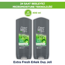 Dove Men +Care Duş Jeli Body, Face&hair Extra Fresh 400 ml X2