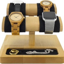 Adoz Shopping Saat Tutucu Organizer, Ahşap Askesuar ve Takı Düzenleyici