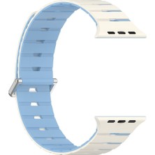 Alstrap Apple Watch 11-10 (46MM) 9 8 7 (45MM) 6 5 4 Se (44MM) Uyumlu Manyetik Silikon Kordon Çift Renk