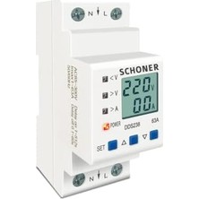 Adoz Shopping Gerilim Koruma Rölesi Yüksek Alçak Voltaj Akım Koruma 63A Voltaj Koruyucu