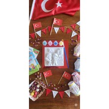 Queens Atölye 23 Nisan Çocuk Bayramı Boyama Seti - Taştozu Figür, Boya ve Fırça Dahil Etkinlik Seti