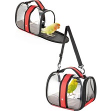 Sepetopia Şeffaf Nefes Alabilir Sabit Tünekli Kuş Taşıma Çantası