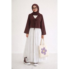 Cng Moda Genç Tesettür Kimono Gömlek Etek Üstü Krop