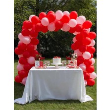 Umamiçe Çilek Konseptli Balon Seti - 25 Adet Metalik Pembe Balon - 25 Adet Metalik Kırmızı Balon