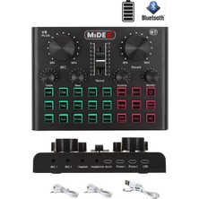 Midex VS8 PLUS Canlı Yayın Ses Kartı 500 mAh Güç Kapasiteli Radyo Mikseri Modeli