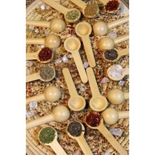 Adoz Shopping Bev Kitchen 6'lı Ahşap Baharatlık - Ölçek Kaşığı - Ahşap Kaşık 7 cm Ahşap