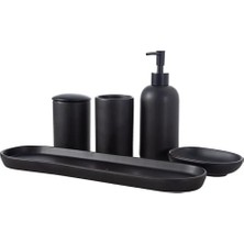 Adoz Shopping Mat Siyah 5'li Kutulu Banyo Seti