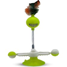 Sepetopia Vantuzlu Döner Hacı Yatmazlı Kedi Oyuncağı Neon Yeşil