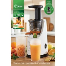Kiwi KJ-1935 Slow Juicer - Yavaş Meyve Sıkacağı | 200W & 700 ml Hazne & Düşük Devir (40–70 Rpm)