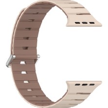 Alstrap Apple Watch 11-10 (46MM) 9 8 7 (45MM) 6 5 4 Se (44MM) Uyumlu Manyetik Silikon Kordon Çift Renk
