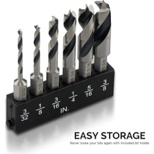 Adoz Shopping Neıko 11401A 6 Parçalı Brad Point Matkap Seti, Ahşap Için Kısa Matkap Seti, 6,35 mm Hızlı Değiştirme Altıgen Şaft, Hss 4241 Hızlı Değişim Mandreni ve Tahrikler Için Yüksek Hızlı Çelik, Matkap Tutucu