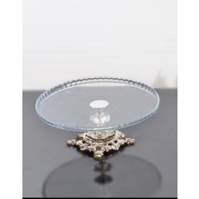 Döküm Ayaklı Gümüş Pasta Tabağı