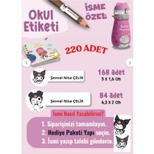 Etiketçi Paşa Okul Etiketi Kalem Defter Etiketi Kuromi Temalı Özel Isim Yazılabilen Etiket