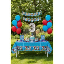 Umamiçe Sonic Temalı 3 Yaş Doğum Günü Parti Seti – Masa Örtüsü + Banner + 3 Rakam Balonu + Balonlar