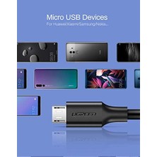 Adoz Shopping Micro-Usb & Usb-A Data ve Şarj Kablosu, 2 Metre, Beyaz