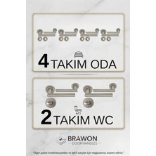 Brawon Vega Saten Paslanmaz Kapı Kolu Seti - 4 Takım Oda + 2 Takım Wc