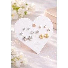 MentorAly Kadın Çoklu Küpe Seti | Minimal Taşlı & Figürlü Küpe Seti | Günlük & Kombin Küpe