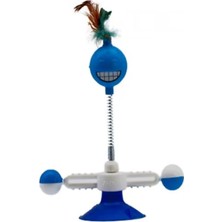 Sepetopia Vantuzlu Döner Hacı Yatmazlı Kedi Oyuncağı Mavi