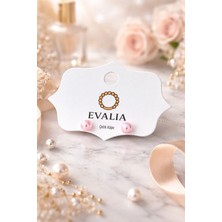 Evalia Inci Küpe - Pembe Inci Top Çelik Küpe 6mm