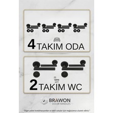 Brawon Vega Mat Siyah Titanyum Kaplama Paslanmaz Kapı Kolu Seti - 4 Takım Oda + 2 Takım Wc