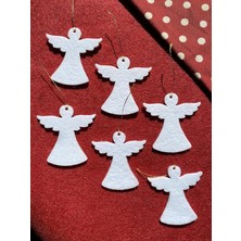 Adoz Shopping Mini Tasarım Atölyem Beyaz Melek Keçe Yılbaşı Ağacı Süs Seti Beyaz