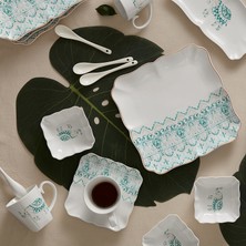 Karaca Marodisa Blue 32 Parça 6 Kişilik Desenli Porselen Kahvaltı/Servis Takımı Beyaz