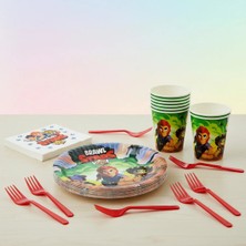 Umamiçe Temalı Parti Seti – 25'li Kırmızı Çatal + 8'li Peçete + 8'li Tabak Bardak