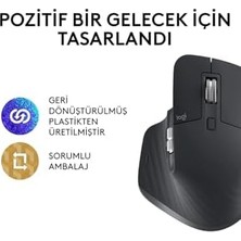 Adoz Shopping Mx 3s Performans Kablosuz Mouse, 8.000 Dpı, Sessiz, Ergonomik, Ultra Hızlı Kaydırma, Çoklu Cihaz Özelliği, Bluetooth, Logi Bolt USB Alıcı, Siyah