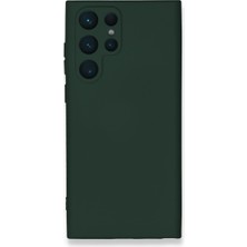 Akinco Samsung Galaxy S23 Ultra Kılıf Nano Içi Kadife Silikon - Koyu Yeşil