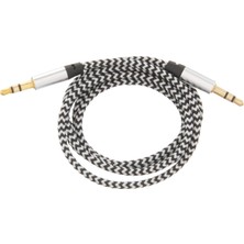 Adoz Shopping Aux 3.5mm Data Ses Örgü Kablo Beyaz