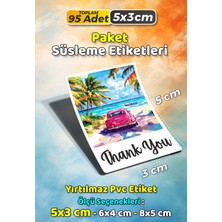 Sb Store Teşekkür Etiketi Thank You Ambalaj Hediye Süsleme Etiketi Model 16 - 95 Adet 5cm