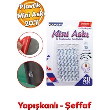 PremiumPort Şeffaf Plastik Mini Askı 20 Adetli, Banyo, Lavabo ve Mutfak Için Ideal