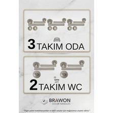 Brawon Vega Saten Paslanmaz Kapı Kolu Seti - 3 Takım Oda + 2 Takım Wc