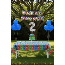 Umamiçe Pijamaskeliler Temalı 2 Yaş Doğum Günü Parti Seti – Masa Örtüsü + Banner + Balonlar