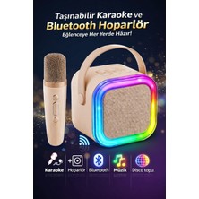 Gunkes K12 Rgb Işıklı Karaoke Bluetooth Hoparlör ve Mikrofon Seti | Taşınabilir Renkli Karaoke Sistemi