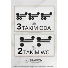 Brawon Vega Mat Siyah Titanyum Kaplama Paslanmaz Kapı Kolu Seti - 3 Takım Oda + 2 Takım Wc