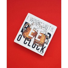 Corney Design Beer O'Clock Taş Bardak Altlığı Tekli