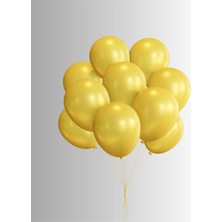 Umamiçe 10 Adet Metalik Sarı Balon