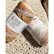 Papatya Batik Cotton Blend Örgü Ipi 2'li Kahve-Turuncu-Yeşil-Krem Geçişli