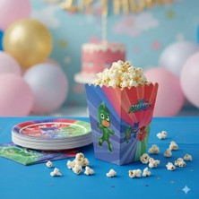 Umamiçe Pijamaskeliler Parti Seti – 8'li Mısır Kutusu + 8'li Peçete + 8'li Tabak Bardak