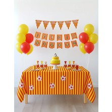 Umamiçe Sarı Kırmızı Temalı Parti Süsleri Seti (Flama, Banner, Masa Örtüsü)