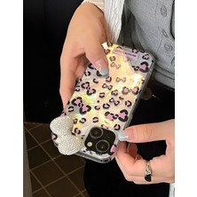 KumOziShop iPhone 14/15 Plus Uyumlu Yazısız Fiyonk Desenli Fiyonk Aksesuarlı Şeffaf Kılıf