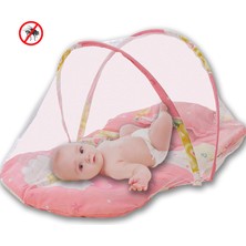 Süsle Bebek ve Parti Süsle Pembe Katlanabilir Bebek Cibinlik Sineklik Seti 92 cm Güvenlikli ve Taşınabilir