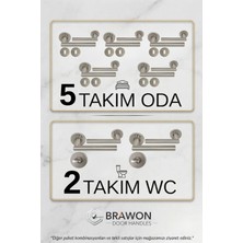 Brawon Vega Saten Paslanmaz Kapı Kolu Seti - 5 Takım Oda + 2 Takım Wc