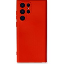 Akinco Samsung Galaxy S22 Ultra Kılıf Nano Içi Kadife Silikon - Kırmızı